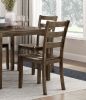 Transitional Charcoal Brown Finish 5PC Dining Set Table and 4 Side Chairs Kitchen Dining Breakfast Furniture Wooden