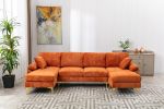 COOLMORE U-shape sectional sofa with Ottoman , Reversible Sofa Couch for Living Room,Spacious Furniture