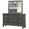 6 Piece Bedroom Sets, King Size Wood Bedroom Furniture Sets with King Size Bed, 2 Nightstands, Chest, Dresser and Mirror