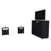 3 Piece Bedroom Set, Milano Double Door Cabinet Dresser + 2 Omaha Nightstands, Black