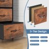 Sweetcrispy Dresser for Bedroom 6 Drawers Wide Fabric Storage Units Chest of Drawers for Bedroom with Metal Frame and Wooden Top for TV,brown