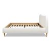 Roman Curved Headboard Upholstered Platform Bed, King, Ivory White Boucle