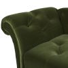 Samuel Tufted Roll Arm Chaise Lounge, Olive Green Performance Velvet