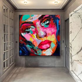 Handmade Face Oil Painting On Canvas Wall Art Decoration Modern Abstract Figure Pictures Home Decor Living Room hallway bedroom luxurious decorative p (size: 60x60cm)