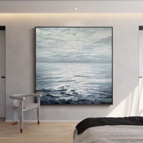 Hand Painted Abstract Landscape Oil Painting Oil Painting Seascape Clouds Nordic Wall Art Picture Modern Living Room Decor (size: 120x120cm)