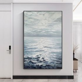 Hand Painted Abstract Landscape Oil Painting Oil Painting Seascape Clouds Nordic Wall Art Picture Modern Living Room Decor (size: 100x150cm)