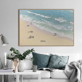 Hand Painted Oil Paintings Handmade Beach Landscape Oil Paintings On Canvas Wall Art Decoration Modern Abstract Picture Living Room Hallway Luxurious (Style: 01, size: 60x90cm)