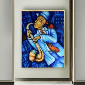 Hand Painted Oil Painting Abstract Wall Painting- musician Portrait Oil Painting On Canvas - Wall Art Picture -Acrylic Texture Home Decor (Style: 01, size: 60x90cm)