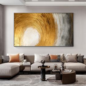 Hand Painted Oil Painting Abstract Gold Texture Oil Painting on Canvas Original Minimalist Art Golden Decor Custom Painting Living Room Home Decor (Style: 01, size: 150x220cm)