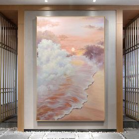 100% Hand Painted Landscape Simple Golden Oil Painting Large Size Hand Made Art Wall Paintings Canvas Wall Art Room Decoration (size: 60x90cm)