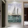 Hand Painted Impressionism Sunrise Seascape Abstract Oil Painting Canvas Art Poster Picture Wall House Decoration Mural